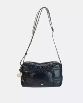 Женская сумка-бандо в черном цвете с металлизированным эффектом Kbas, черный