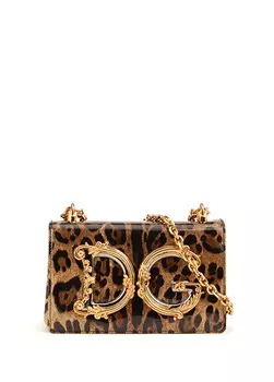 Женская сумка через плечо dg girls среднего размера с леопардовым узором Dolce&Gabbana
