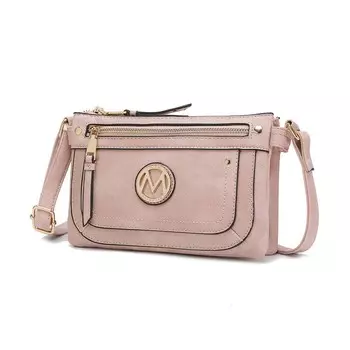 Женская сумка через плечо Elaina из веганской кожи с несколькими карманами Mkf Collection от Mia K MKF Collection, розовый