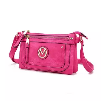 Женская сумка через плечо Elaina из веганской кожи с несколькими карманами Mkf Collection от Mia K MKF Collection, цвет Fuchsia