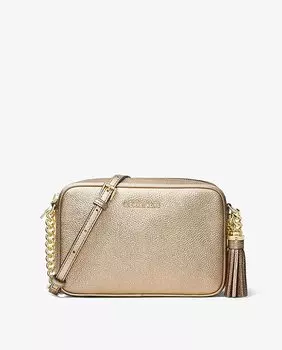 Женская сумка через плечо Ginny из металлизированной кожи Michael Michael Kors, золотой
