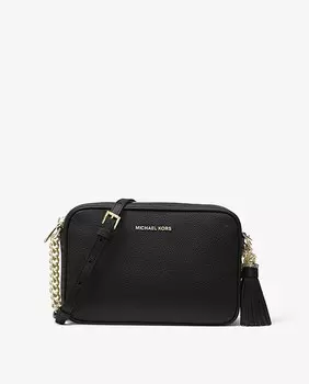 Женская сумка через плечо Ginny из зерненой кожи с кисточкой Michael Michael Kors, черный