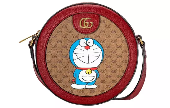 Женская сумка через плечо, холщовая и кожаная, коллекция Doraemon GUCCI