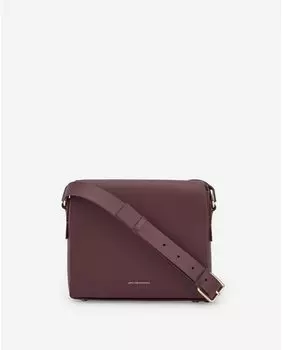 Женская сумка через плечо из 100% ответственной кожи бордового цвета Adolfo Dominguez, гранатовый