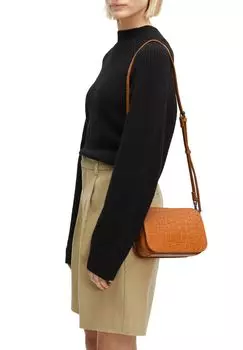 Женская сумка через плечо из кожи с тиснением под крокодила LIEBESKIND, цвет Brick