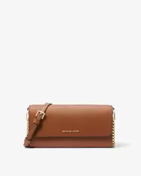 Женская сумка через плечо из кожи сафьяно Jet Set Michael Michael Kors, коричневый