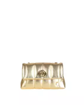 Женская сумка через плечо из мягкого металлизированного полиуретана, среднего размера Volum, золотой