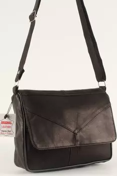 Женская сумка через плечо из мягкой натуральной кожи (1406) Luwwe Bags, черный