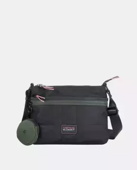 Женская сумка через плечо из нейлона черного цвета с мягкой подкладкой Ventis