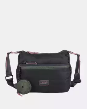 Женская сумка через плечо из нейлона черного цвета с мягкой подкладкой Ventis