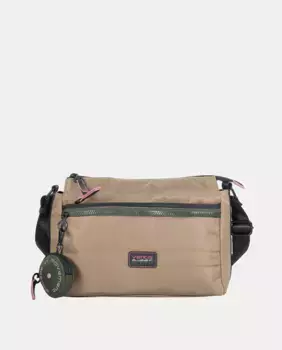 Женская сумка через плечо из нейлона с мягкой подкладкой серо-коричневого цвета Ventis, цвет Topo