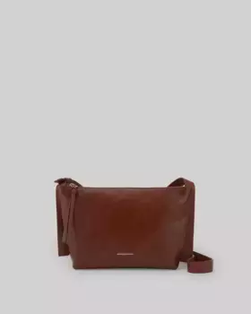 Женская сумка через плечо из ответственной блестящей кожи Adolfo Dominguez, коричневый