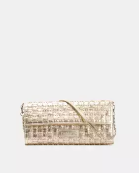 Женская сумка через плечо из плетеной кожи платинового цвета Farrutx, золотой