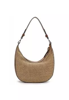 Женская сумка через плечо из рафии на молнии Emily & Noah, цвет Cognac