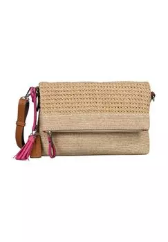 Женская сумка через плечо из рафии на молнии TOM TAILOR, цвет Mixed Beige