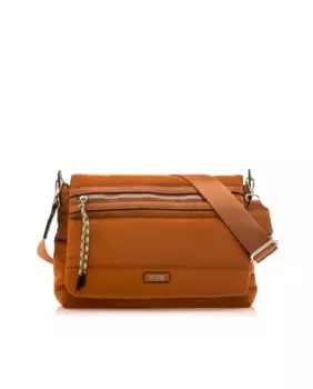 Женская сумка через плечо из спортивной ткани с кружевной отделкой Mustang, коричневый