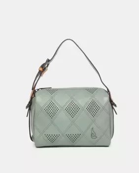 Женская сумка через плечо из вырезанной кожи зеленого цвета Abbacino