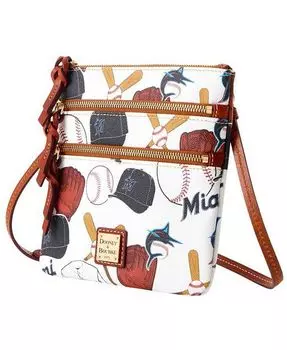Женская сумка через плечо Miami Marlins Game Day с тройной молнией Dooney & Bourke, белый