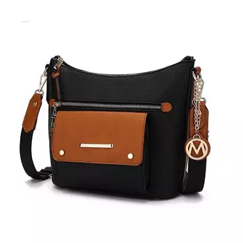 Женская сумка через плечо Mkf Collection Serenity Color Block от Mia K MKF Collection, цвет Black Cognac