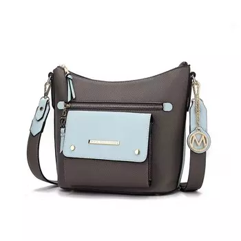 Женская сумка через плечо Mkf Collection Serenity Color Block от Mia K MKF Collection, цвет Charcoal Light Blue