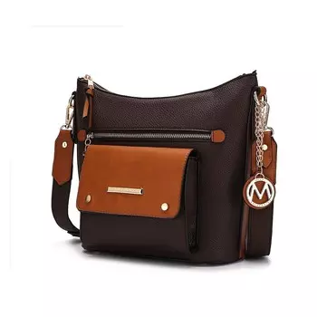 Женская сумка через плечо Mkf Collection Serenity Color Block от Mia K MKF Collection, цвет Coffe Cognac