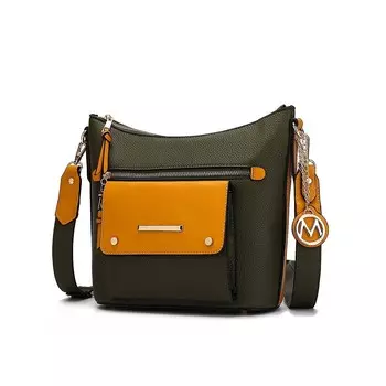 Женская сумка через плечо Mkf Collection Serenity Color Block от Mia K MKF Collection, цвет Olive Mustard