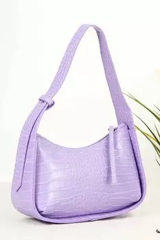 Женская сумка через плечо Moon из крокодиловой кожи с рисунком Baguette BP-4744O BPANYA, сирень