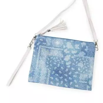 Женская сумка через плечо/на запястье из светло-голубой и белой банданы с принтом пейсли Judson & Co.