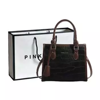 Женская сумка через плечо Pink·Land, Белый/Коричневый