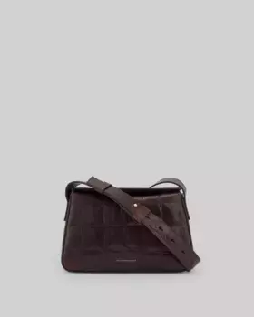 Женская сумка через плечо с эффектом кокоса из ответственной кожи Adolfo Dominguez, коричневый