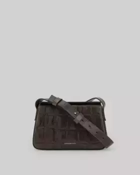 Женская сумка через плечо с эффектом кокоса из ответственной кожи Adolfo Dominguez, светло-серый