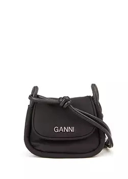 Женская сумка через плечо с черным логотипом Ganni