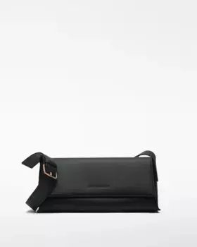 Женская сумка через плечо с клапаном и регулируемой ручкой Adolfo Dominguez, черный