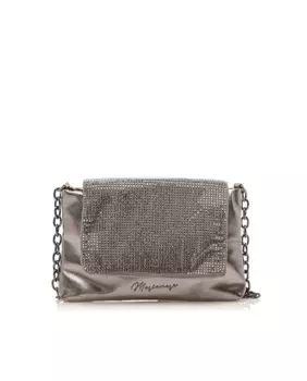 Женская сумка через плечо с клапаном из стразов и ручкой-цепочкой Mariamare, серый