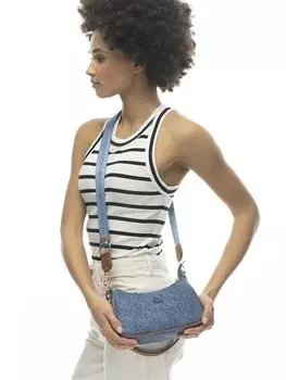 Женская сумка через плечо с кожаным принтом BENETTON, джинсовый темно-синий