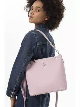 Женская сумка через плечо с кожаным принтом BENETTON, розовый