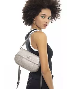 Женская сумка через плечо с кожаным принтом BENETTON, золото