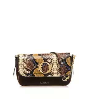 Женская сумка через плечо с металлическими деталями и животным принтом Mariamare, коричневый