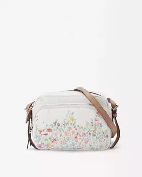 Женская сумка через плечо с несколькими отделениями и застежкой-молнией с цветочным принтом Parfois, белый