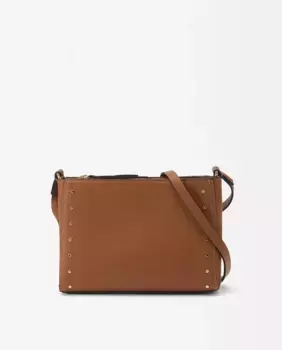 Женская сумка через плечо с несколькими отделениями и застежкой-молнией с массивными заклепками Parfois, коричневый