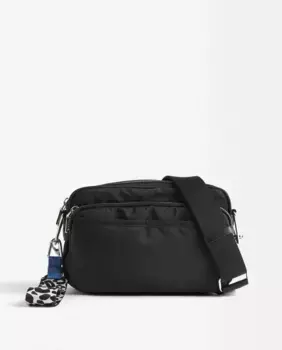 Женская сумка через плечо с несколькими отделениями и гладкой застежкой-молнией со съемной подвеской Parfois, черный