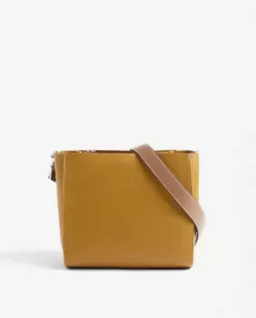 Женская сумка через плечо с несколькими отделениями и магнитной застежкой, однотонная Parfois, горчичный