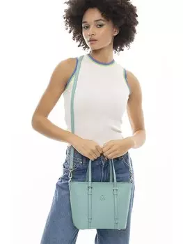 Женская сумка через плечо с принтом под кожу BENETTON, вода зеленая