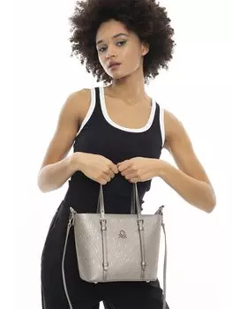 Женская сумка через плечо с принтом под кожу BENETTON, золото