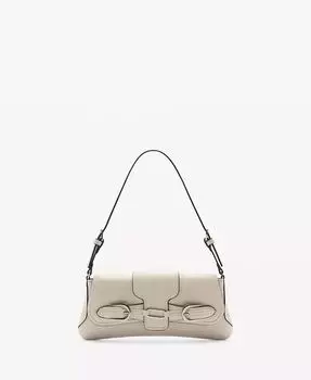 Женская сумка через плечо с пряжками MANGO, бежевый