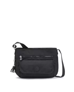 Женская сумка через плечо с регулируемым ремешком черного цвета Kipling, черный