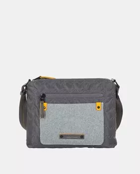 Женская сумка через плечо с тканевой передней частью свинцового цвета Ventis, серый