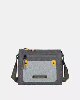 Женская сумка через плечо с тканевой передней частью свинцового цвета Ventis, серый