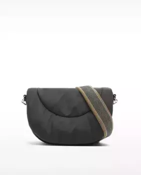 Женская сумка через плечо с застежкой-молнией, в форме полумесяца, со съемным кошельком, однотонная Parfois, черный
