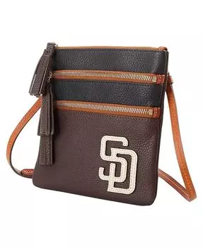 Женская сумка через плечо San Diego Padres Infield с тройной молнией Dooney & Bourke, коричневый
